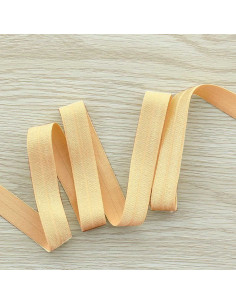 Viés elástico pré-dobrado acetinado 15 mm de largura - Baunilha