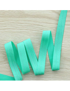 Viés elástico pré-dobrado acetinado 15 mm de largura - Verde menta