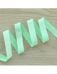 Viés elástico pré-dobrado acetinado 15 mm de largura - Verde água
