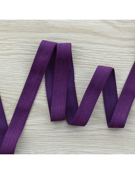 Viés elástico pré-dobrado acetinado 15 mm de largura - Violeta