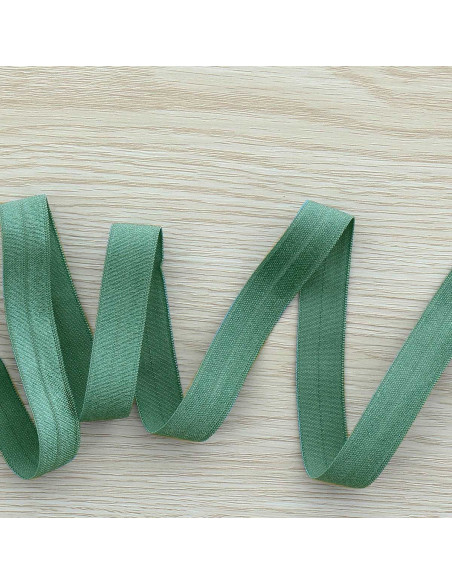 Viés elástico pré-dobrado acetinado 15 mm de largura - Verde viridiano