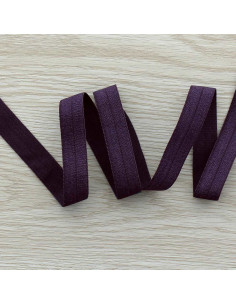 Viés elástico pré-dobrado acetinado 15 mm de largura - Roxo bispo