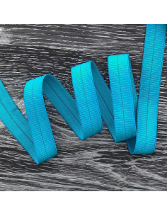 Viés elástico pré-dobrado fosco 20 mm de largura - Azul turquesa