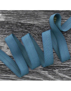 Viés elástico pré-dobrado fosco 20 mm de largura - Azul jeans
