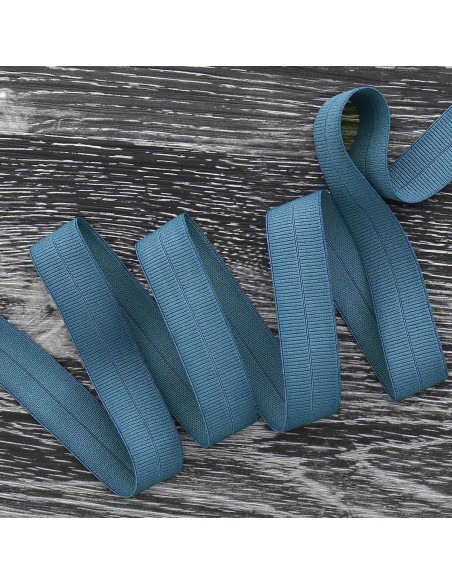 Viés elástico pré-dobrado fosco 20 mm de largura - Azul jeans