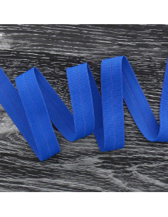 Viés elástico pré-dobrado fosco 20 mm de largura - Azul cobalto