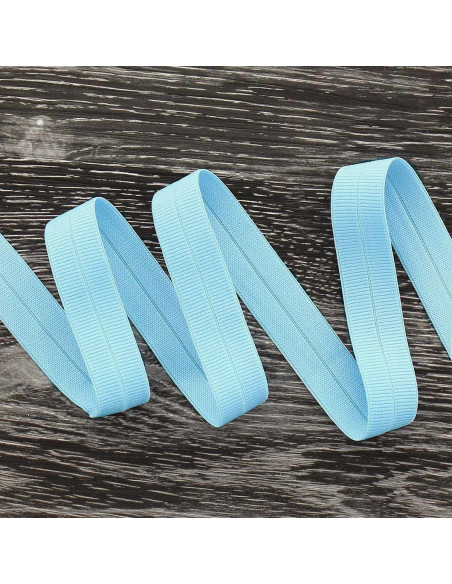 Viés elástico pré-dobrado fosco 20 mm de largura - Azul claro
