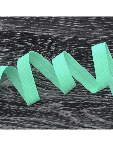 Viés elástico pré-dobrado fosco 20 mm de largura - Verde menta