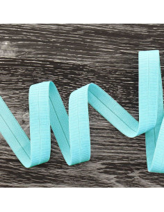 Viés elástico pré-dobrado fosco 20 mm de largura - Azul bebê