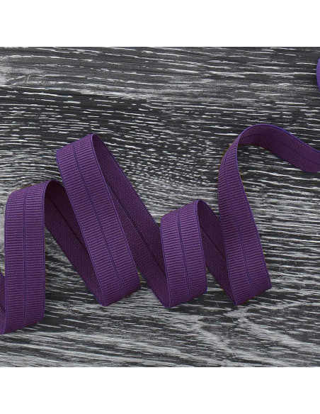 Viés elástico pré-dobrado fosco 20 mm de largura - Violeta