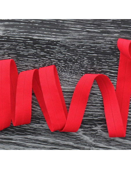 Viés elástico pré-dobrado mate 20 mm de largura - Vermelho