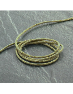Cordão lurex Saxo 2 mm - Caqui claro e dourado