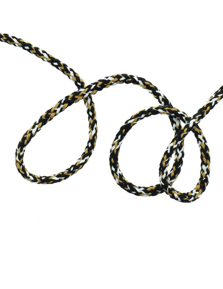 Cordão de moletom fantasia - Branco, preto e dourado