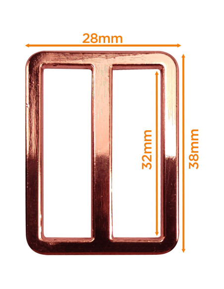 Fivela de metal premium - Ouro rosa 32 mm