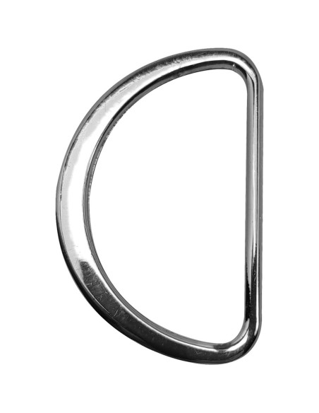 Meia argola plana soldada 32 mm - Prata