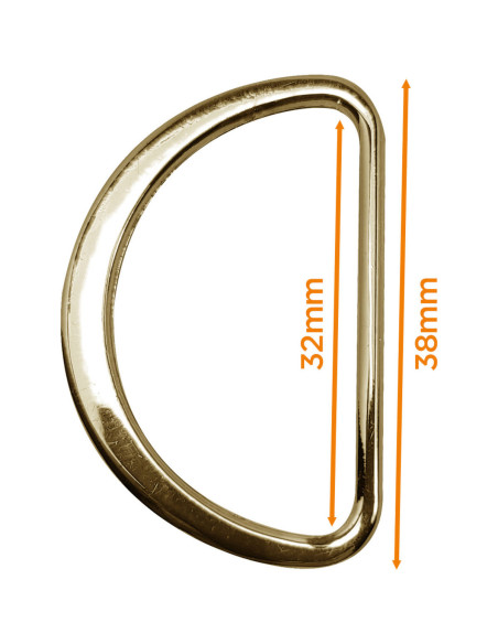 Meia argola plana soldada 32 mm - Ouro amarelo