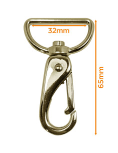 Mosquetão de metal premium - Ouro amarelo 65 x 32 mm 2