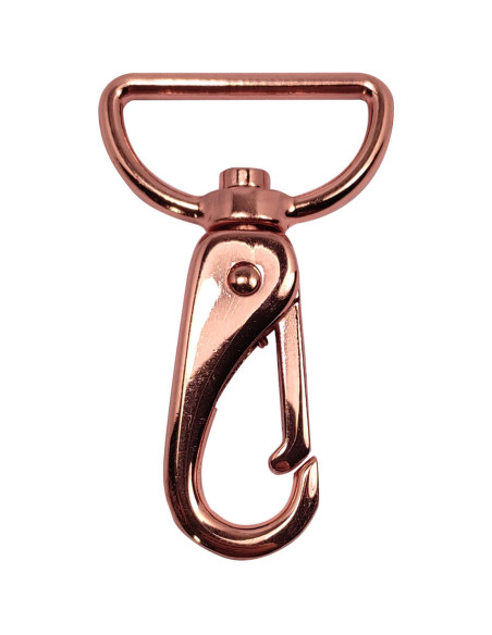 Mosquetão de metal premium - Ouro rosa 65 x 32 mm
