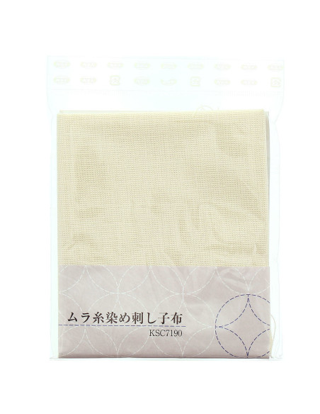 Cupão de tecido sashiko 50 cm x 55 cm - Cru