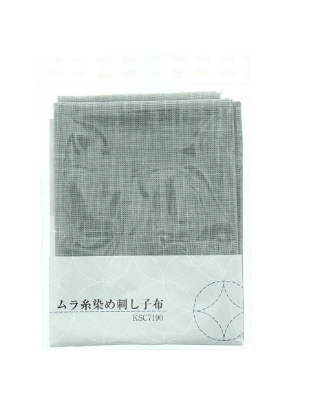 Cupão de tecido sashiko 50 cm x 55 cm - Cinza