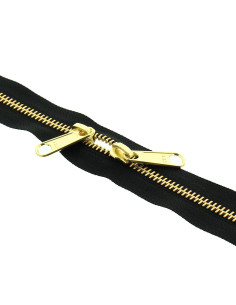 Fecho de metal costas a costas para sacos 40 cm - Preto e dourado
