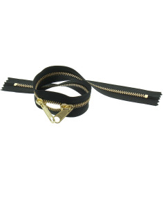 Fecho de metal costas a costas para sacos 40 cm - Preto e dourado 2