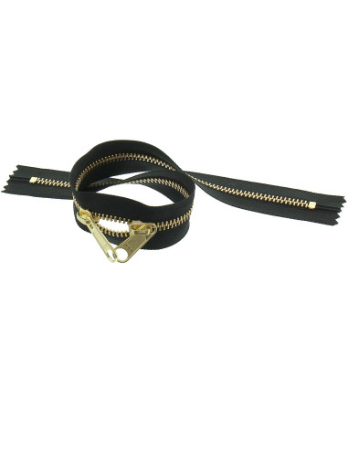 Fecho de metal costas a costas para sacos 40 cm - Preto e dourado