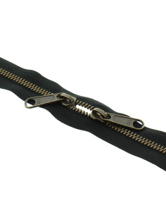 Fecho de metal costas a costas para sacos 40 cm - Preto e bronze