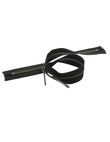 Fecho de metal costas a costas para sacos 40 cm - Preto e bronze