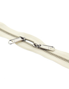 Fecho de metal costas a costas para sacos 40 cm - Cru e prata