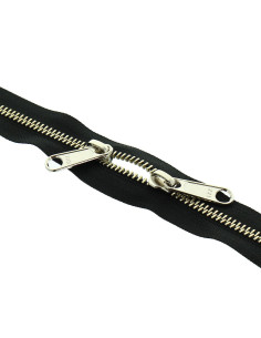 Fecho de metal costas a costas para sacos 40 cm - Preto e prata