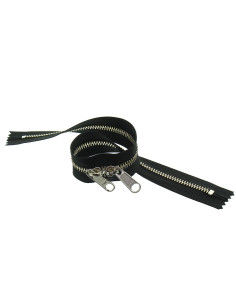 Fecho de metal costas a costas para sacos 40 cm - Preto e prata 2