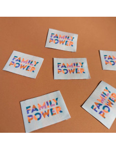 Conjunto de 6 etiquetas tecidas - Family power