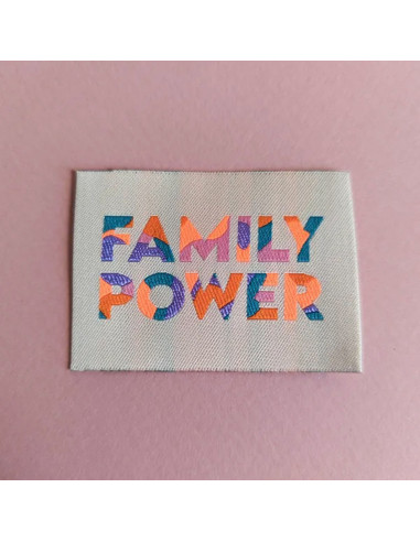 Conjunto de 6 etiquetas tecidas - Family power