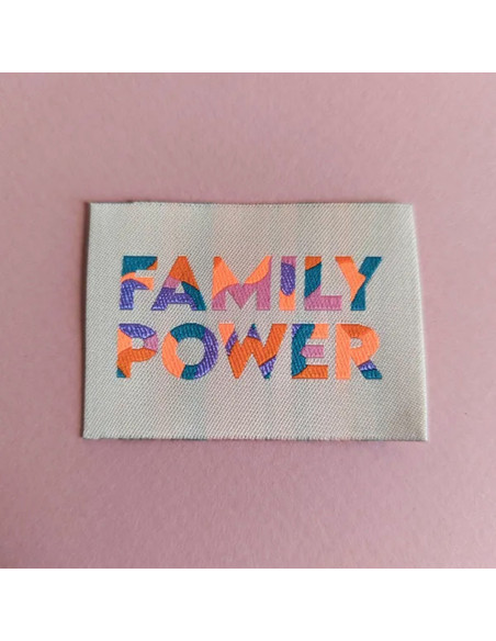 Conjunto de 6 etiquetas tecidas - Family power