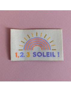 Conjunto de 6 etiquetas tecidas - 1, 2, 3 sol 2