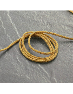 Cordão lurex Saxo 2 mm - Ocre e ouro