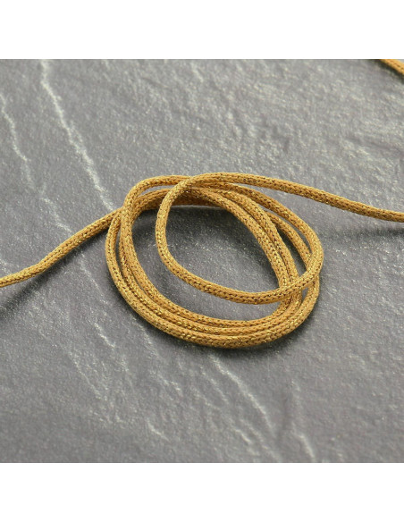 Cordão lurex Saxo 2 mm - Ocre e ouro
