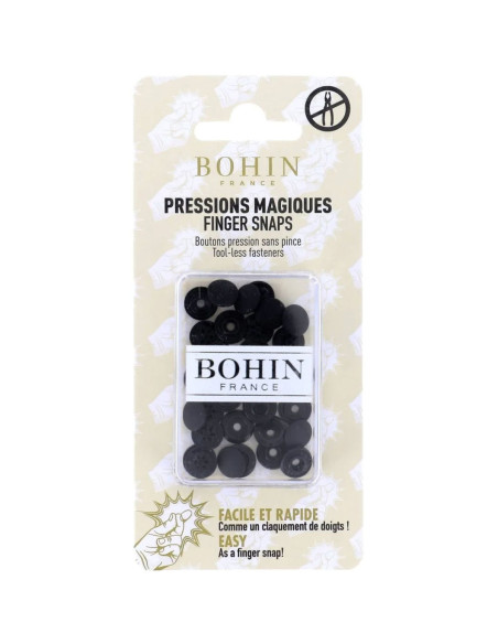 Botões de pressão mágicos sem alicate 9 mm - Preto