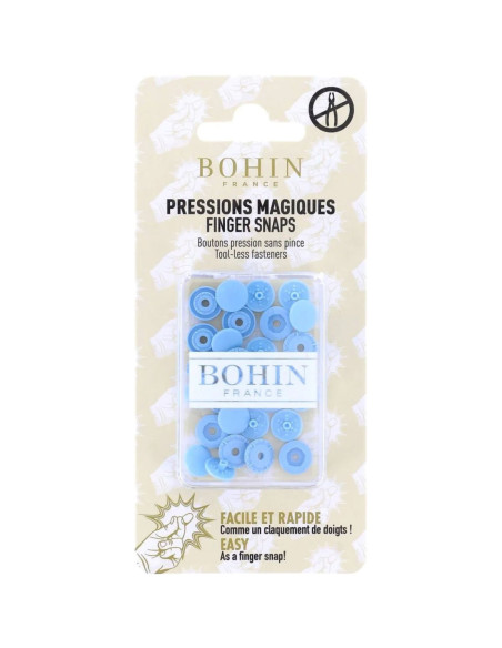 Botões de pressão mágicos sem alicate 9 mm - Azul claro
