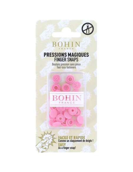Botões de pressão mágicos sem alicate 9 mm - Rosa