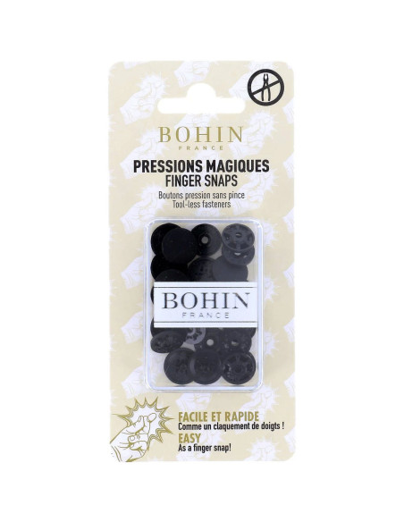 Botões de pressão mágicos sem alicate 13 mm - Preto