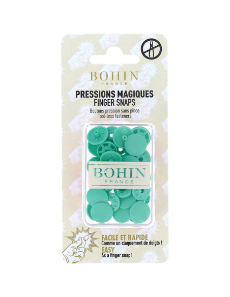 Botões de pressão mágicos sem alicate 13 mm - Verde água