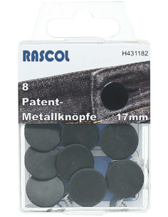 Caixa de 8 botões jeans 17mm Rascol - Preto mate
