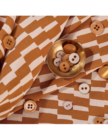 Tecido viscose Domino Ocre - Atelier Brunette