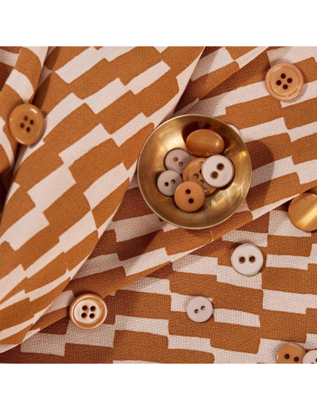 Tecido viscose Domino Ocre - Atelier Brunette