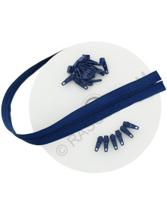 Rolo de 10 metros de fecho de nylon - Azul royal