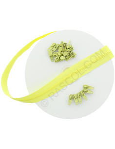 Rolo de 10 metros de fecho de nylon - Amarelo
