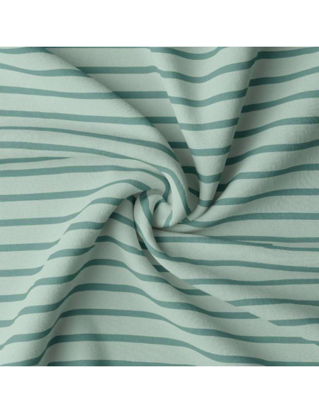 Tecido jersey listrado bretão - Verde acinzentado e eucalipto