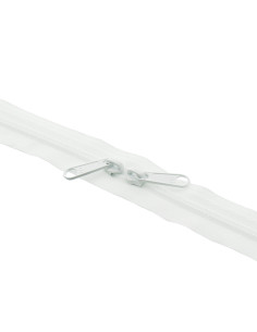 Fecho de nylon costas a costas para sacos 60 cm - Branco